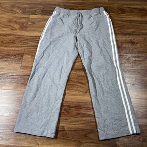 SB Active Gray Stripe Sweatpants Activewear Track Pants Drawstring Women's Large